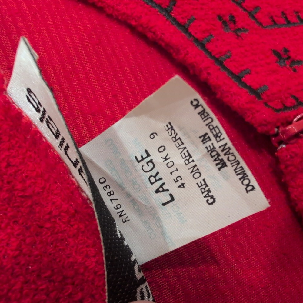 Cathy Daniels Red Knit Embroidered Zip Front Cardigan Women's Size Large - Picture 3 of 4